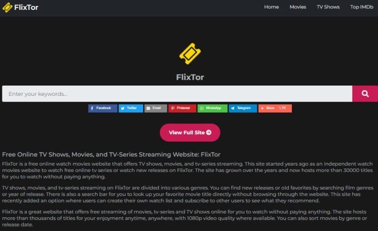 Flixtor 2023 – Free Online Watch Movies Website That Offers Tv Shows