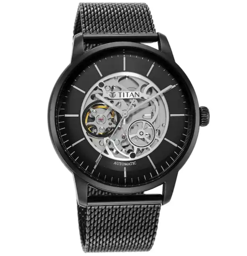 Mechanical Black Dial Analog Watch